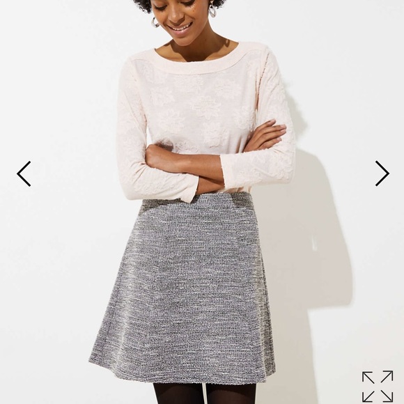*NWT* LOFT Petite Textured Knit Flippy Skirt - Picture 1 of 6
